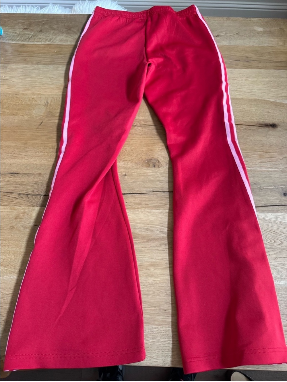 adidas RETRO Red Flared Track Pants with Pink - Picture 4 of 5